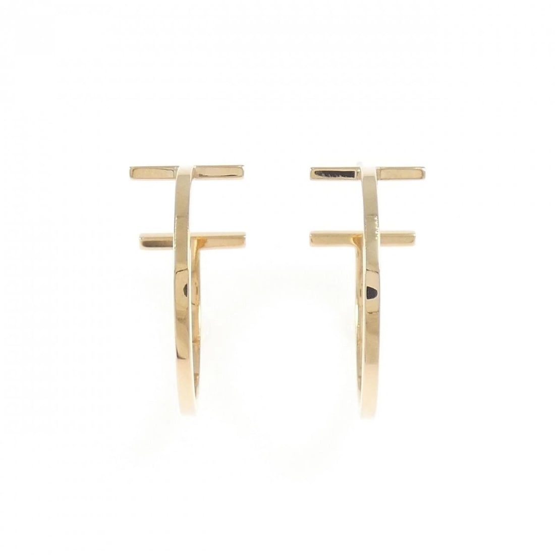 TIFFANY & CO. T-WIRE HOOP MEDIUM PIERCE: TIFFANY & Co. T-Wire Hoop Medium Pierce Brand: TIFFANY&Co. Type: Pierce/Earring Material: 750 Pink Gold, Color: Pink Gold Size: Actual Size Approx. height x width: 22.7mm x 10.3mm Accessories: Non