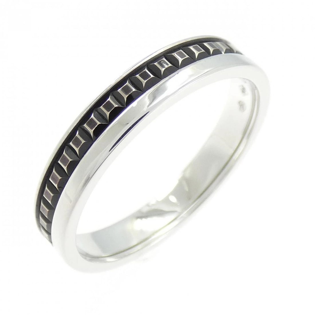 BOUCHERON QUATRE BLACK RING: Boucheron Quatre Black Ring Brand: Boucheron Type: Ring Material: 750 White Gold/PVD, Color: None Size: US 10.5 Accessories: None Accessories Notice: When purchasing pre-owned goods, pleas