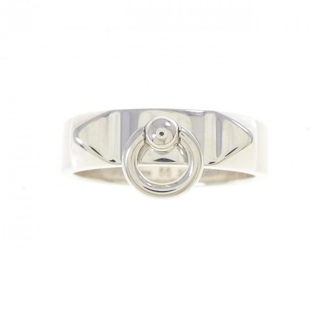 HERMES COLLIER DE CHIEN RING: Hermes Collier de Chien Ring Brand: HERMES Type: Ring Material: 925Silver, Color: Silver Size: US 8.5 Accessories: None Accessories Notice: When purchasing pre-owned goods, please refer to the photos