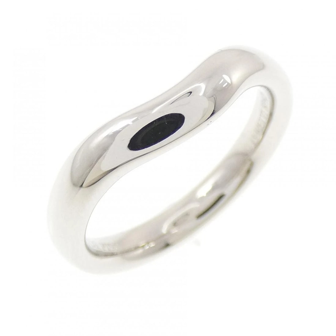 TIFFANY&CO. CURVED RING: TIFFANY&Co. Curved Ring Brand: TIFFANY&Co. Type: Ring Material: Platinum950, Color: Platinum Size: US 4 Accessories: None Accessories Notice: When purchasing pre-owned goods, please refer