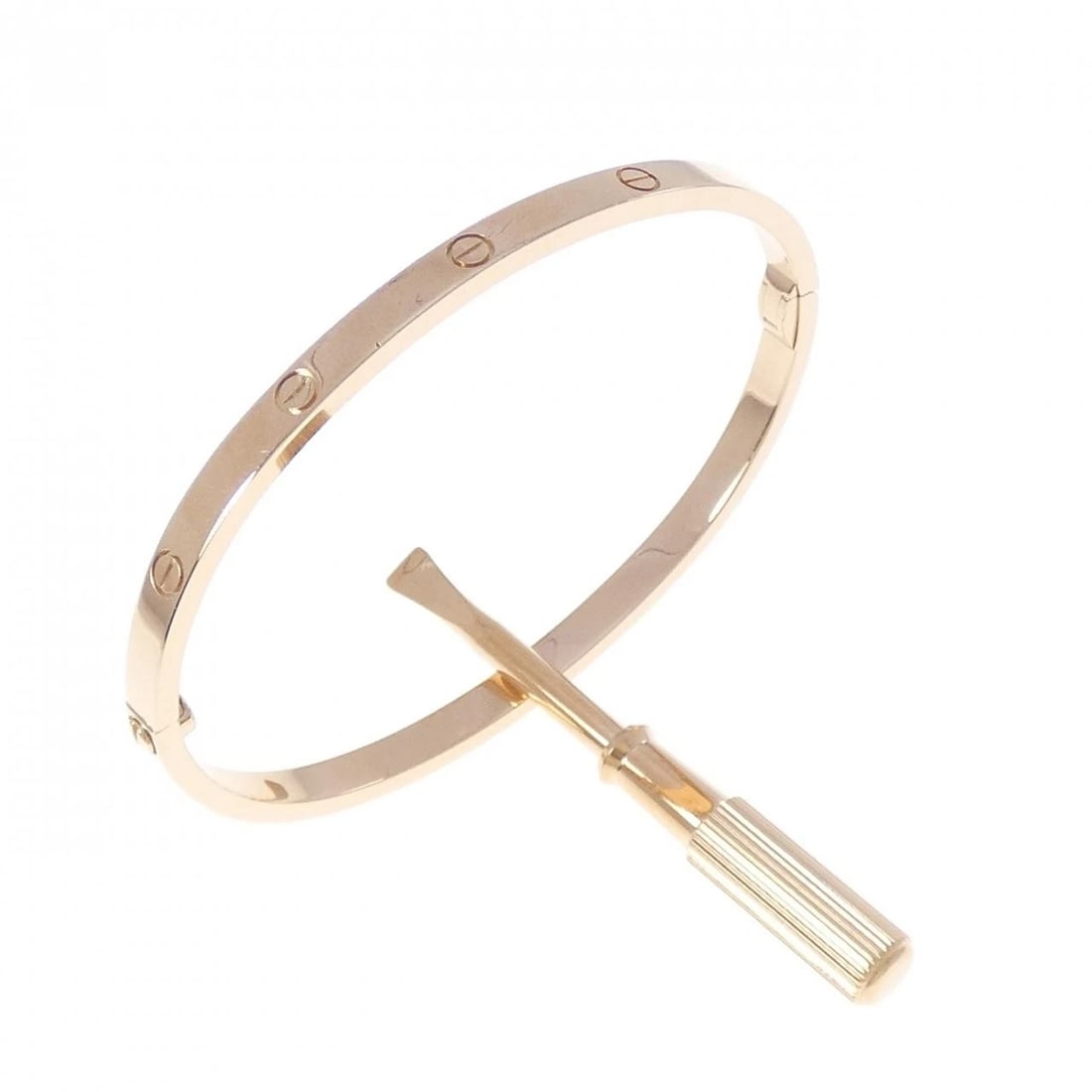 CARTIER LOVE BRACELET: Cartier Love Bracelet Brand: CARTIER Type: Bracelets Material: 750 Pink Gold, Color: Pink Gold Size: 15.5cm(16) Actual Size Max width approx: 3.6mm Accessories: None Accessories Notice: When