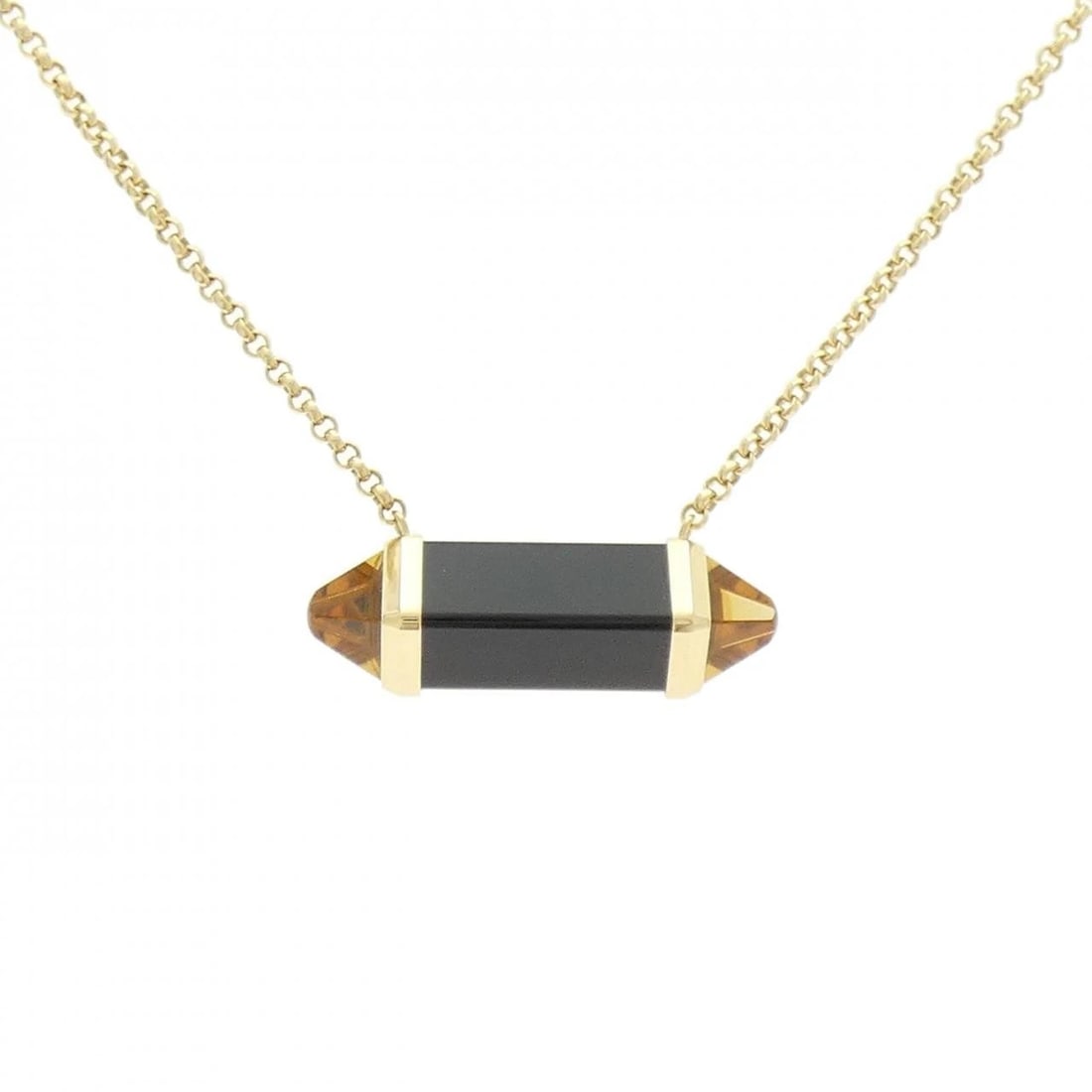 CARTIER LES BERLINGOS NECKLACE: Cartier Les Berlingos Necklace Brand: CARTIER Type: Necklace Material: 750 yellow gold, Main Stone/Creation Onyx Secondary Stone Citrin Color: yellow gold Size: 42?45cm Actual Size Pendant length