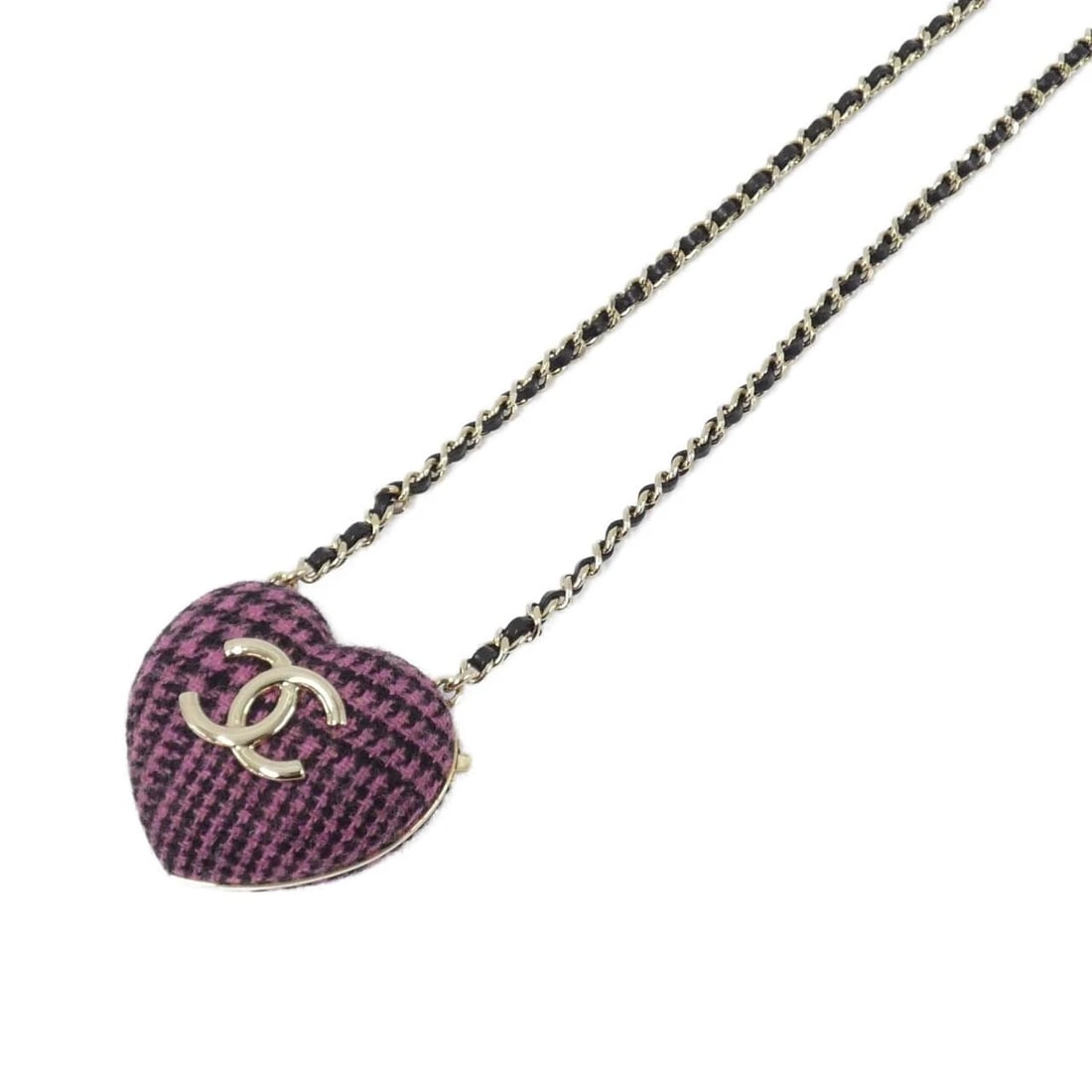 CHANEL AB9485 NECKLACE: Chanel AB9485 Necklace Brand: CHANEL Type: Necklace Material: None, Color: PINK+BLACK (Pink+Black) / GOLD (Gold) Metal Size: Length: 107cm Motif width x height: 7cm x 6.3cm Accessories: None <