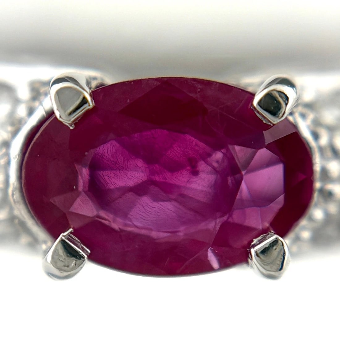 RUBY DESIGN RING PLATINUM MELEE DIAMOND - 2