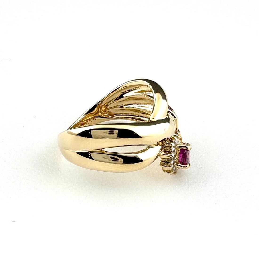 RUBY DESIGN RING YELLOW GOLD MELEE DIAMOND - 2