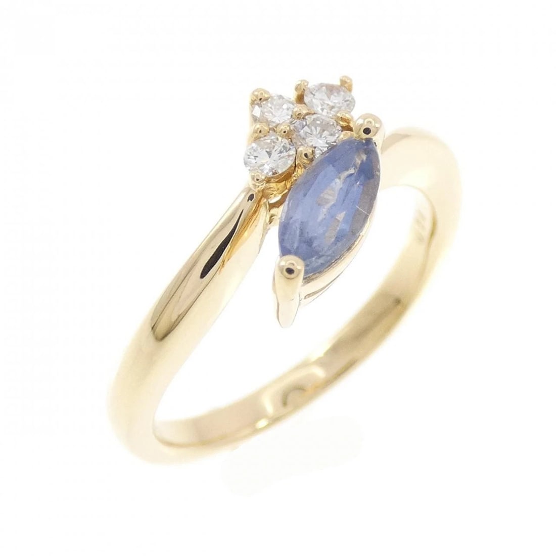 18KYG SAPPHIRE RING: 18KYG Sapphire Ring Brand: Unbranded Type: Sapphire Ring Material: 18K Yellow Gold, Main Stone/Creation Sapphire Secondary Stone Diamond Color: Yellow Gold Size: US 5 1/2 Accessories: None