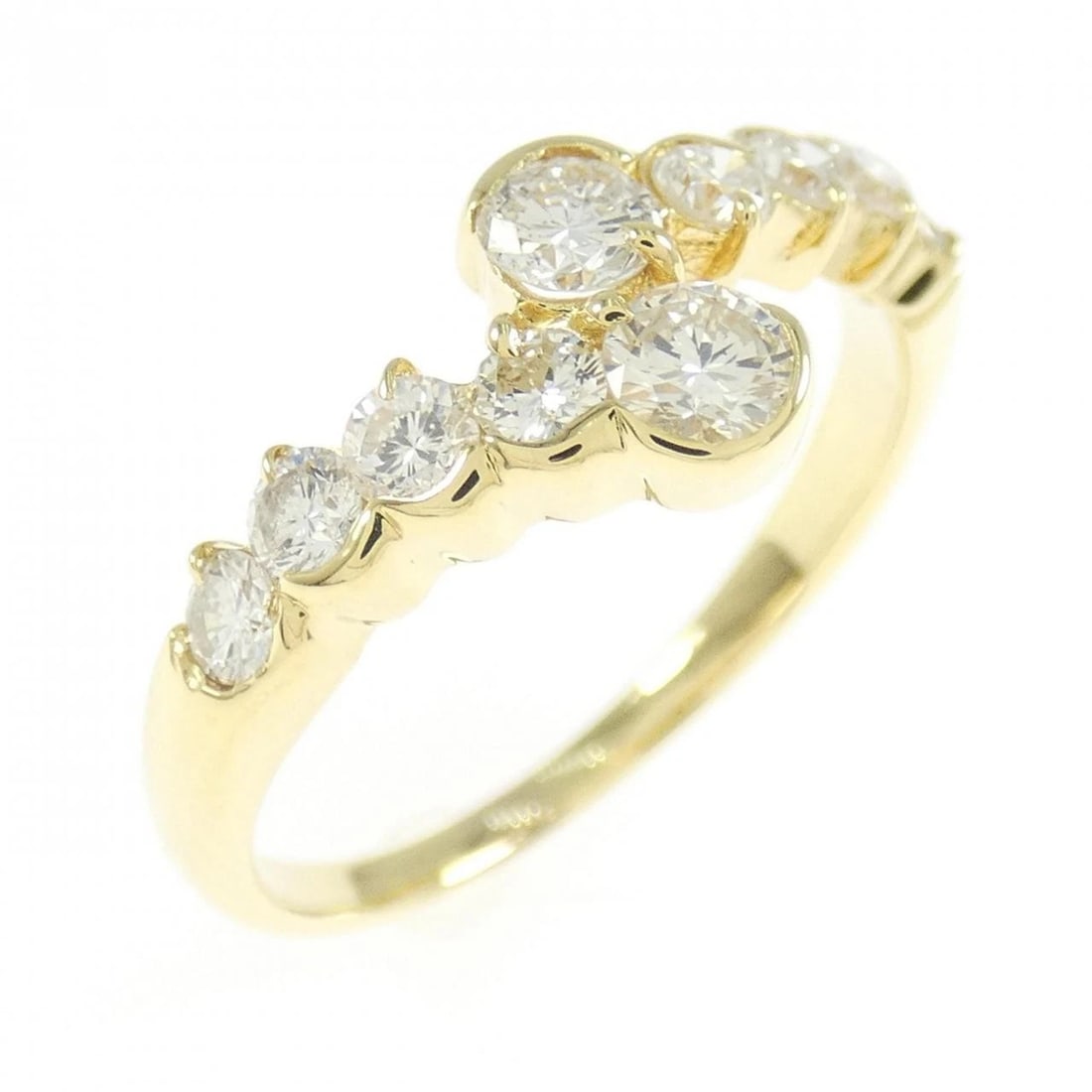 K18YG DIAMOND RING: K18YG Diamond Ring Brand: Unbranded Type: Diamond Ring Material: 18K Yellow Gold, Main Stone/Creation Natural Color: Yellow Gold Size: US 6 1/4 Accessories: None Accessories Notice: When purchasing