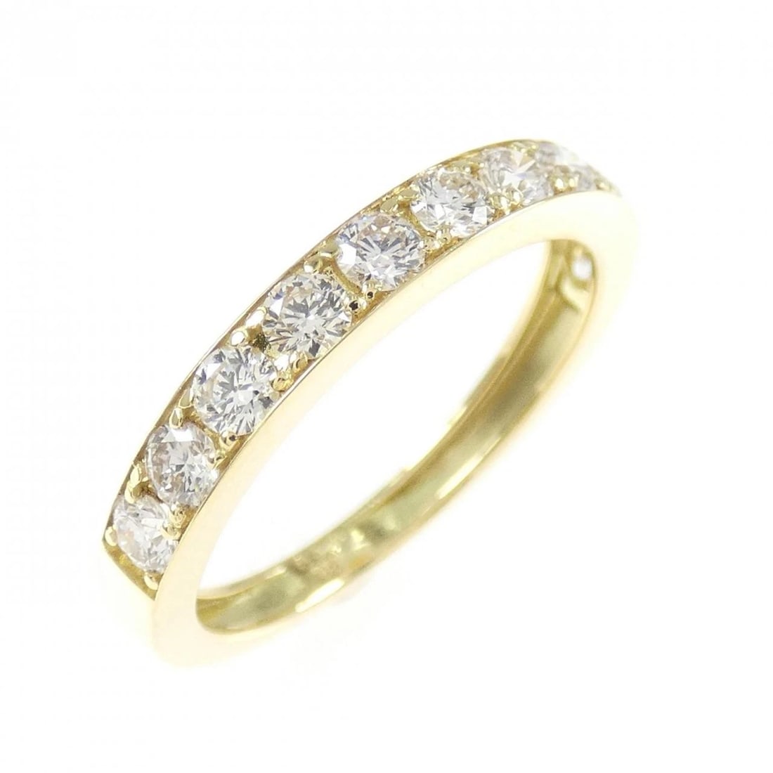 K18YG HALF ETERNITY DIAMOND RING: K18YG Half Eternity Diamond Ring Brand: Unbranded Type: Diamond Ring Material: 18K Yellow Gold, Main Stone/Creation Natural Color: Yellow Gold Size: US 5 Accessories: None Accessories Notice: When