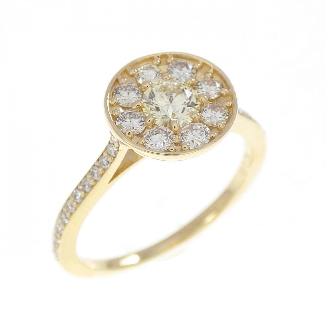 K18YG DIAMOND RING: K18YG Diamond Ring Brand: Unbranded Type: Diamond Ring Material: 18K Yellow Gold, Main Stone/Creation Natural Color: Yellow Gold Size: US 5 1/4 Accessories: None Accessories Notice: When purchasing