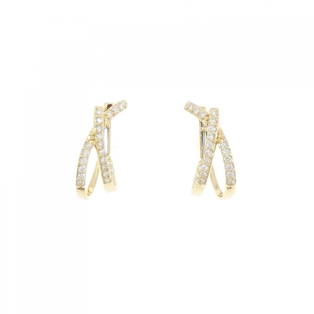 K18YG DIAMOND PIERCE: K18YG Diamond Pierce Brand: Unbranded Type: Diamond Pierce/Earring Material: 18K Yellow Gold, Main Stone/Creation Natural Color: Yellow Gold Size: Actual Size Approx. height x width: 15.7mm x 7.4mm