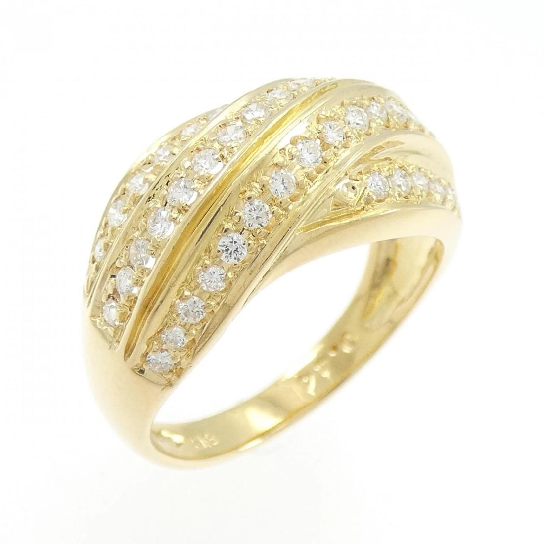 K18YG DIAMOND RING: K18YG Diamond Ring Brand: Unbranded Type: Diamond Ring Material: 18K Yellow Gold, Main Stone/Creation Natural Color: Yellow Gold Size: US 6 1/4 Accessories: None Accessories Notice: When p