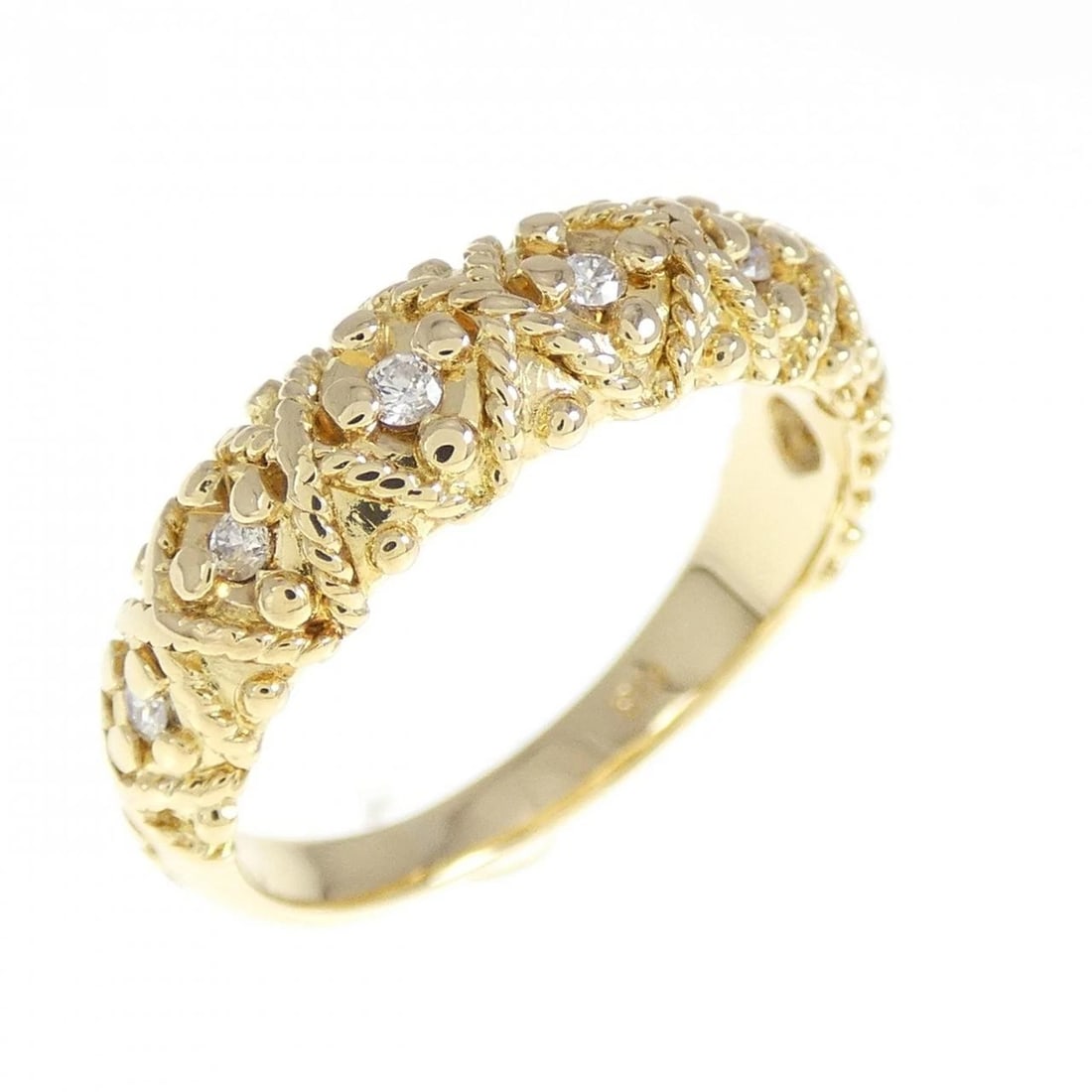 K18YG DIAMOND RING: K18YG Diamond Ring Brand: Unbranded Type: Diamond ring Material: 18K Yellow Gold, Main Stone/Creation Natural Color: Yellow Gold Size: US 5 Accessories: None Accessories Notice: When purchasing