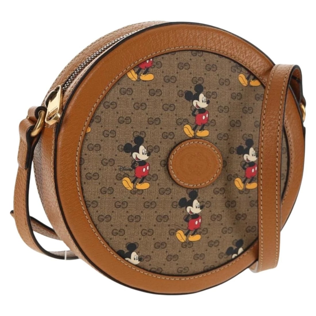 GUCCI MICRO GG SUPREME DISNEY COLLABORATION BAG: GUCCI Micro GG Supreme Disney Collaboration Bag Brand: GUCCI Type: Shoulder Bag Material: PVC Leather/Micro Small GG Canvas Color: Beige/Gold Size: W7.1 x H7.1 x D2.4inch(Approx) Accessories: None
