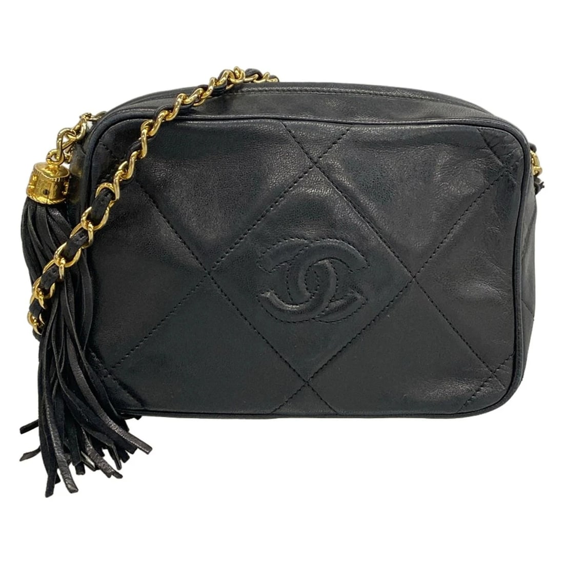CHANEL MATELASSE - BLACK LAMBSKIN SHOULDER BAG: CHANEL Matelasse - Black Lambskin Shoulder Bag Brand: CHANEL Type: Shoulder Bag Material: Exterior Material Lambskin Color: Exterior Color Black Size: Height : 4.92 inch (12.5 cm) Width : 7.09 inch (1