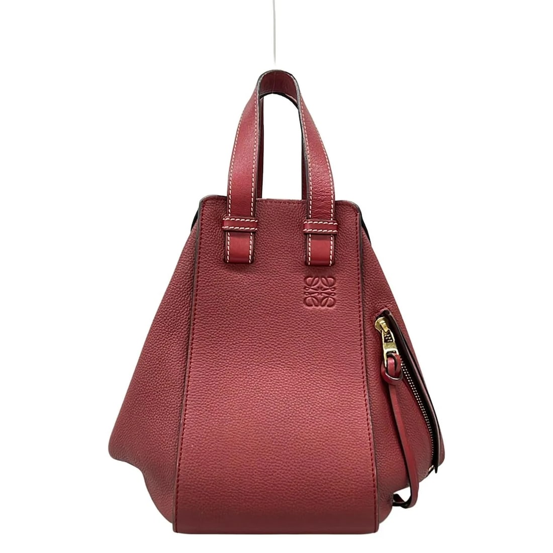 LOEWE HAMMOCK BAG - BORDEAUX LEATHER TOTE BAG: LOEWE Hammock bag - Bordeaux Leather Tote Bag Brand: LOEWE Type: Tote Bag Material: Exterior Material Leather Color: Exterior Color Bordeaux Size: Height : 9.25 inch (23.5 cm) Width : 5.51 inch (14 cm