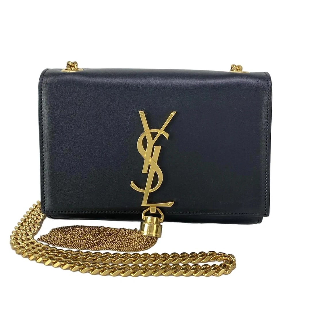 SAINT LAURENT KATE BLACK LEATHER - SHOULDER BAG: SAINT LAURENT Kate Black Leather - Shoulder Bag Brand: SAINT LAURENT PARIS Type: Shoulder Bag Material: Exterior Material Leather Color: Exterior Color Black Size: Height : 4.53 inch (11.5 cm) Width :