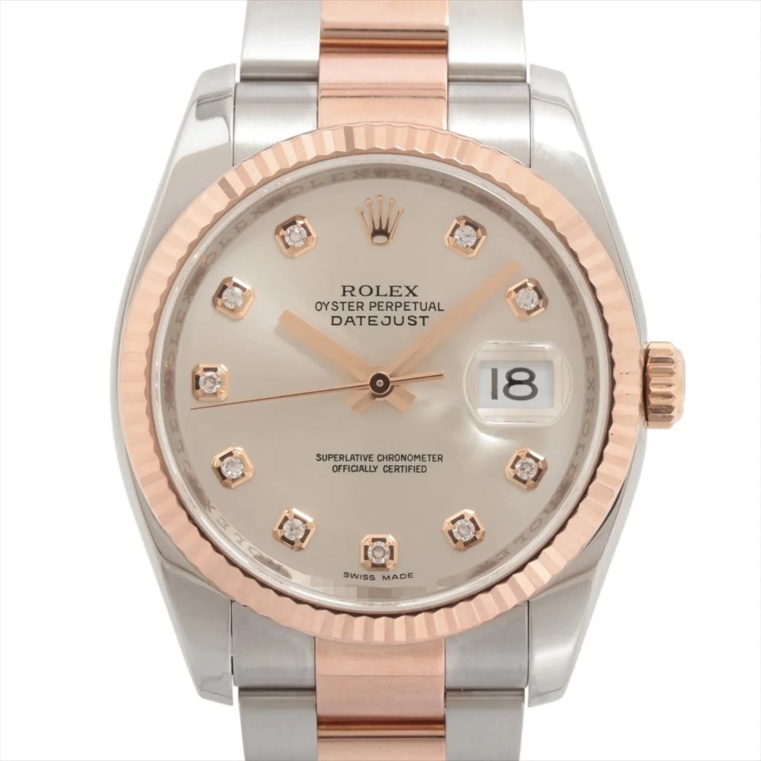 ROLEX DATEJUST SILVER-FACE WATCH (1 of 4)