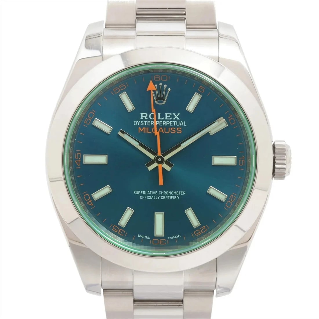 ROLEX MILGAUSS Z BLUE DIAL WATCH: Rolex Milgauss Z Blue Dial Watch Brand: Rolex Type: Wristwatch Material: SS Color: Dial Color blue Size: Case:W1.6 x H1.6inch / W40 x H40 Circumference of Wrist:7.5inch / 19 Accessories: None
