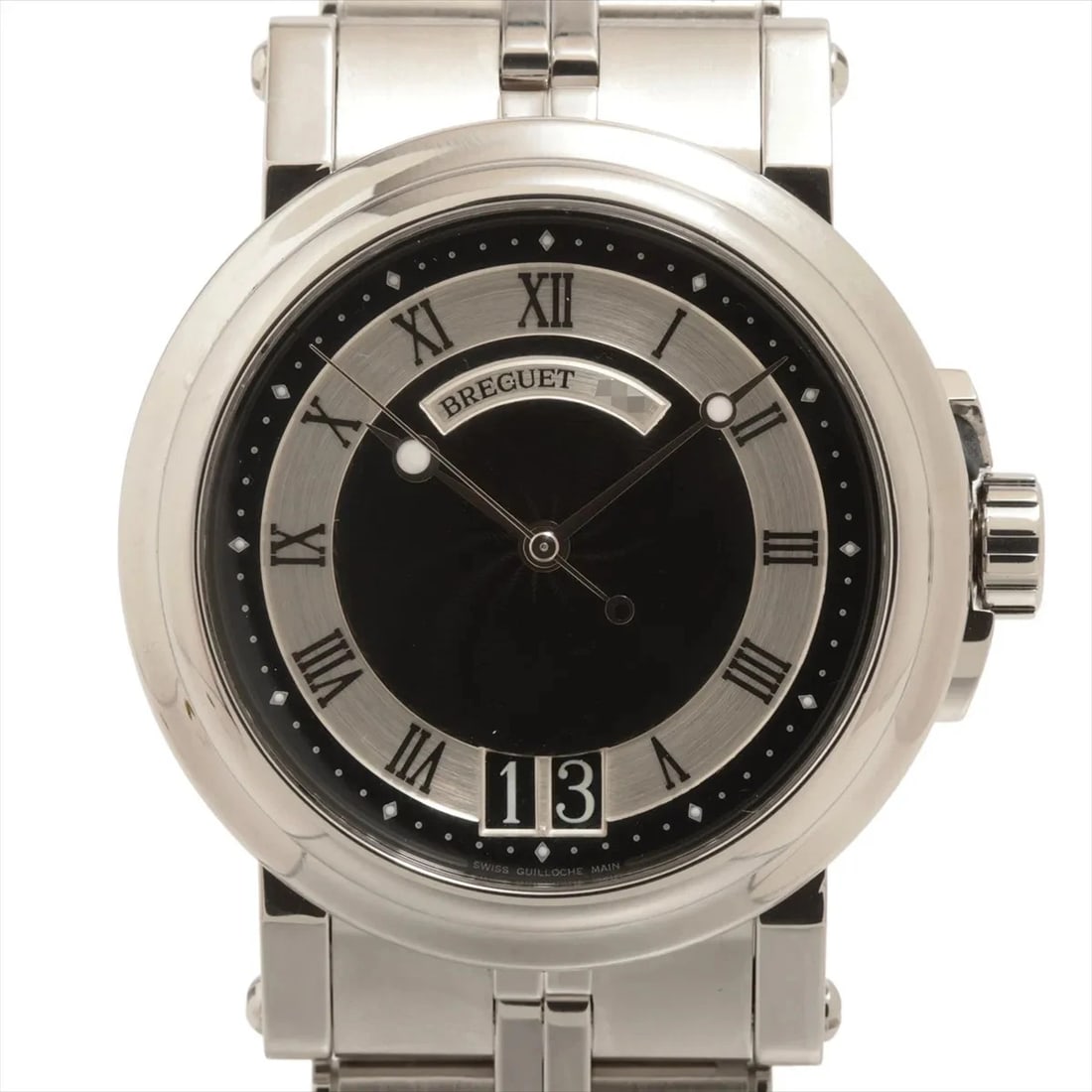 BREGUET MARINE LARGE DATE BLACK DIAL WATCH: Breguet Marine Large Date Black Dial Watch Brand: Breguet Type: Wristwatch Material: SS Color: Dial Color Black Size: Case:W1.6 x H1.6inch / W40 x H40 Circumference of Wrist:6.7inch / 17 Accessori