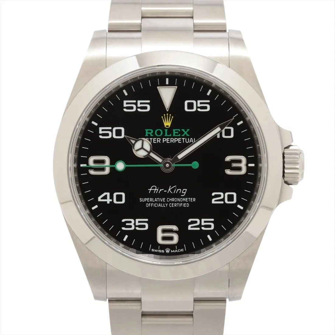 ROLEX AIR-KING BLACK DIAL WATCH: Rolex Air-King Black Dial Watch Brand: Rolex Type: Wristwatch Material: SS Color: Dial Color Black Size: Case:W1.6 x H1.6inch / W40 x H40 Circumference of Wrist:6.9inch / 17.5 Accessories: None