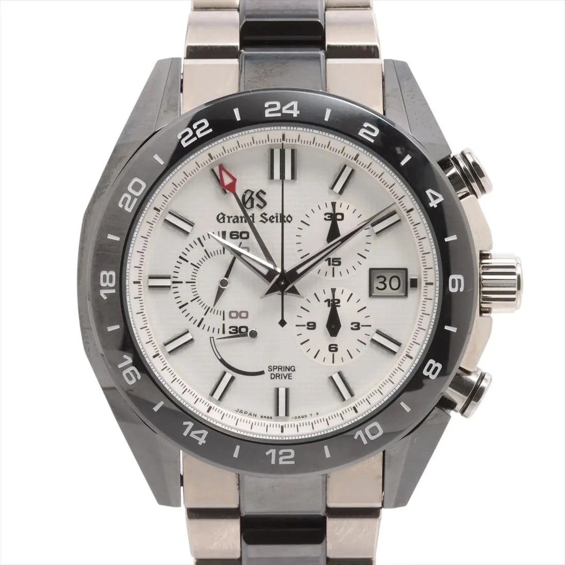GRAND SEIKO SPORTS COLLECTION SPRING DRIVE GMT WHITE DIAL WATCH: Grand Seiko Sports Collection Spring Drive GMT White Dial Watch Brand: Grand Seiko Type: Wristwatch Material: CE×TI Color: Dial Color white Size: Case:W1.6 x H1.6inch / W46.4 x H46.4 Circumference of