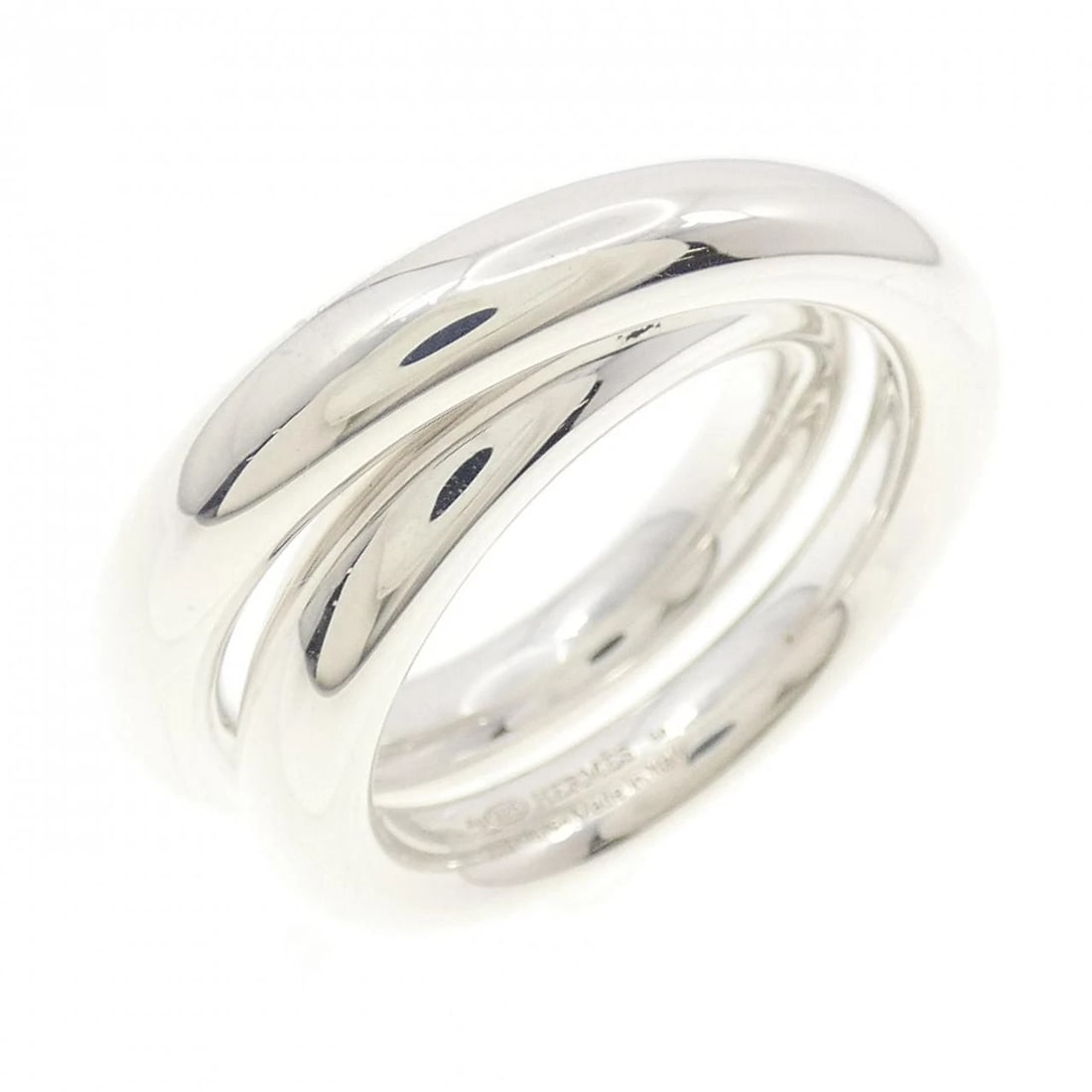 HERMES VERTIGE RING: Hermes Vertige Ring Brand: HERMES Type: Ring Material: 925Silver, Color: Silver Size: US 8.25(54) Accessories: None Accessories Notice: When purchasing pre-owned goods, please refer to the photos of