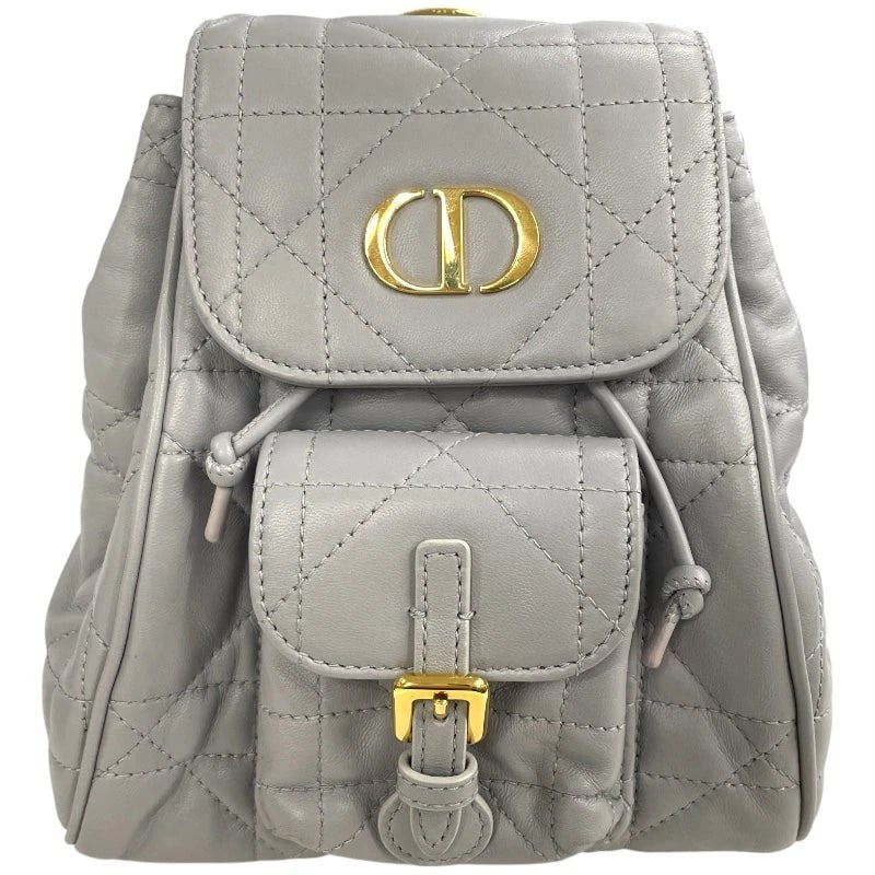 CHRISTIAN DIOR CARO SMALL BACKPACK LAMBSKIN: Christian Dior Caro Small Backpack lambskin Brand: Christian Dior Type: Handbag Material: Lambskin Color: Gray GD Hardware Size: W: 17cm / H: 18cm / D: 8.5cm Accessories: None Accessories