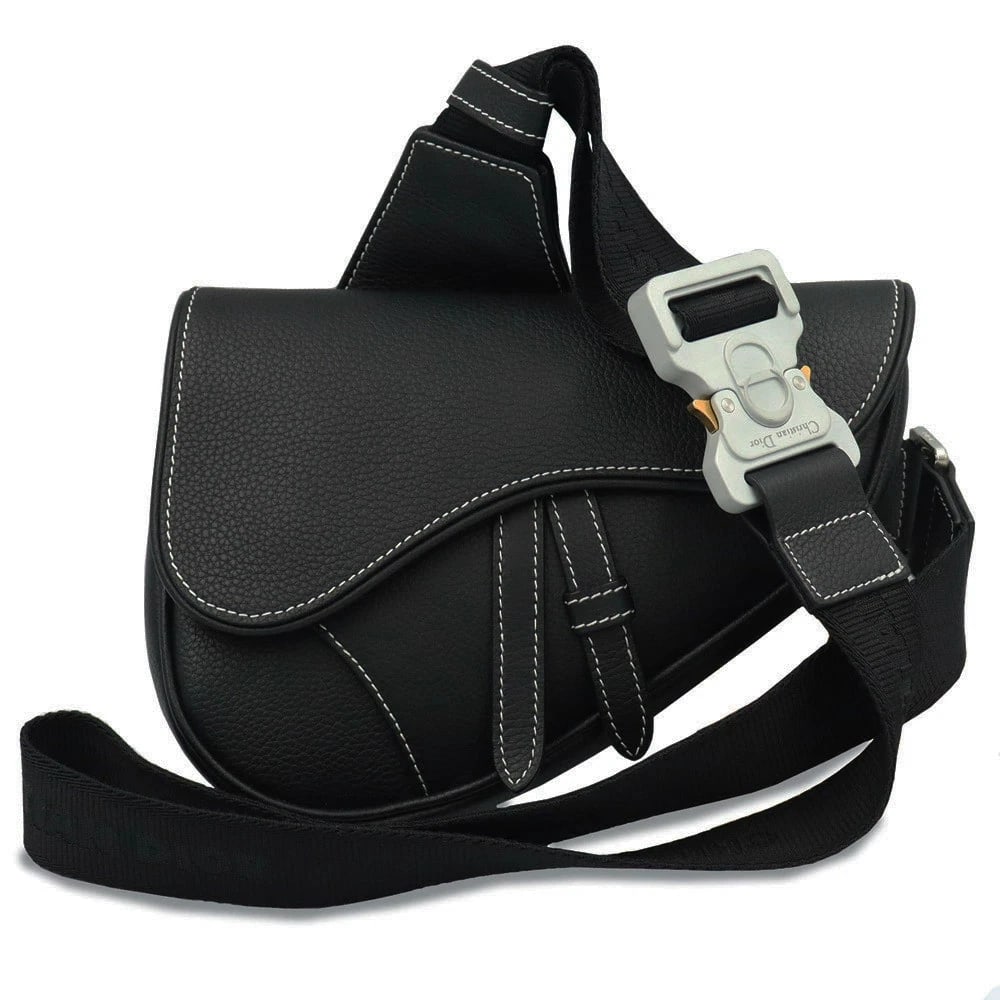 CHRISTIAN DIOR SADDLE MINI BLACK BODY BAG (1 of 7)