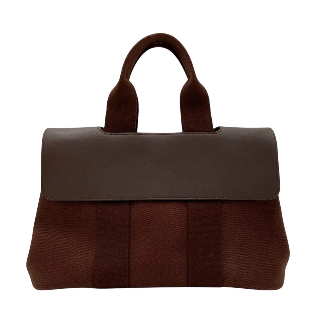 HERMES VALPARAISO PM TOILE/LEATHER HANDBAG: HERMES Valparaiso PM Toile/Leather Handbag Brand: HERMES Type: Handbag Material: Toile/Leather Color: brown Size: W: 30.0cm / H: 20.0cm / D: 13.0cm Accessories: None Accessories Notice: Wh