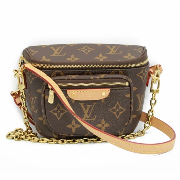 LOUIS VUITTON MINI BUM BAG SHOULDER BAG: Louis Vuitton Mini Bum Bag Shoulder Bag Brand: Louis Vuitton Type: Handbag Material: Monogram Canvas Color: Brown Size: W:18.5cm × H:13.5cm × D:7cm Accessories: None Accessories Notice: Wh