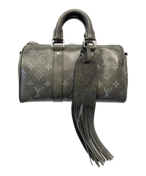 LOUIS VUITTON KEEPALL BANDOULIÈRE 25: LOUIS VUITTON Keepall Bandoulière 25 Brand: LOUIS VUITTON Type: Handbag Material: Brushed Monogram Color: Black / Gray Size: H:14.0cm / W:25.0cm / D:11.0cm handle: 7.5cm Accessories: None