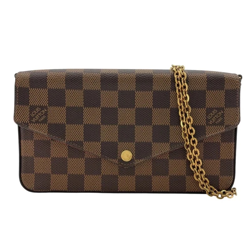 LOUIS VUITTON POCHETTE FELICIE SHOULDER BAG: LOUIS VUITTON Pochette Felicie Shoulder Bag Brand: LOUIS VUITTON Type: Handbag Material: Damier Ebene Color: brown Size: W: 21cm / H: 11cm / D: 3cm Accessories: None Accessories Notice: Wh