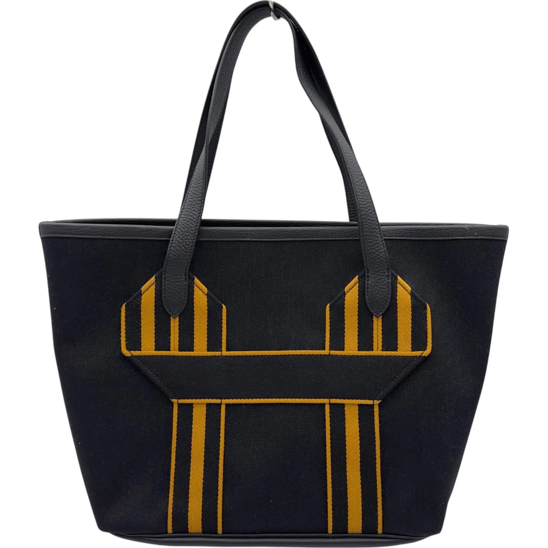 HERMES POUR SANGLUE TOILE SHOULDER BAG: HERMES Pour Sanglue Toile Shoulder Bag Brand: HERMES Type: Handbag Material: Toile Color: Black / SV Hardware Size: W: 32cm / H: 30cm / D: 16cm Accessories: None Accessories Notice: When p