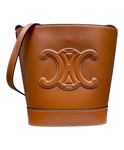 CELINE SMALL BUCKET IN TRIOMPHE LEATHER: CELINE Small Bucket in Triomphe Leather Brand: CELINE Type: Handbag Material: Smooth Scarf Skin Color: Brown Size: H:22.0cm / W:18.0cm / D:13.0cm Accessories: None Accessories Notice: When