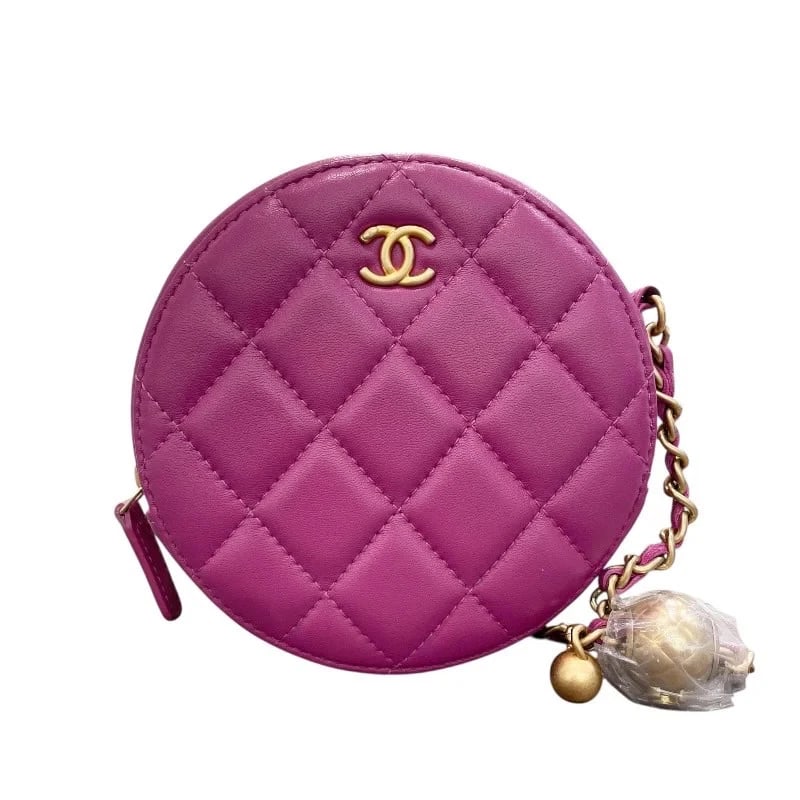 CHANEL 30 SERIES CHAIN SHOULDER BAG LAMBSKIN SHOULDER BAG: CHANEL 30 Series Chain Shoulder Bag Lambskin Shoulder Bag Brand: CHANEL Type: Handbag Material: Lambskin Color: Purple x / GD Hardware Size: W: 12cm / H: 12cm / D: 5cm Accessories: None Ac