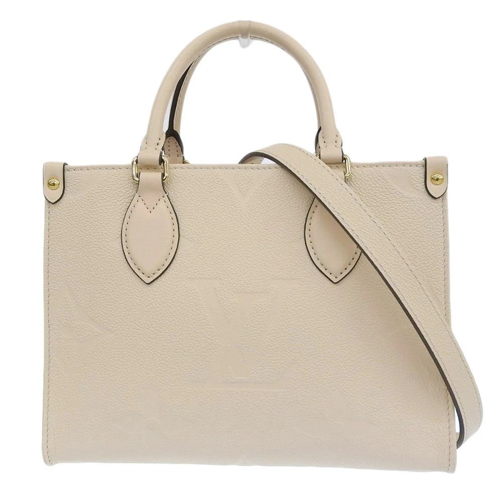 LOUIS VUITTON MONOGRAM SHOULDER BAG: LOUIS VUITTON Monogram Shoulder Bag Brand: Louis Vuitton Type: 2-Way Bag Material: Monogram Empreinte Color: Beige Size: W: 25.5cm (bottom) / H: 19.5cm / D: 10.5cm Accessories: None Access