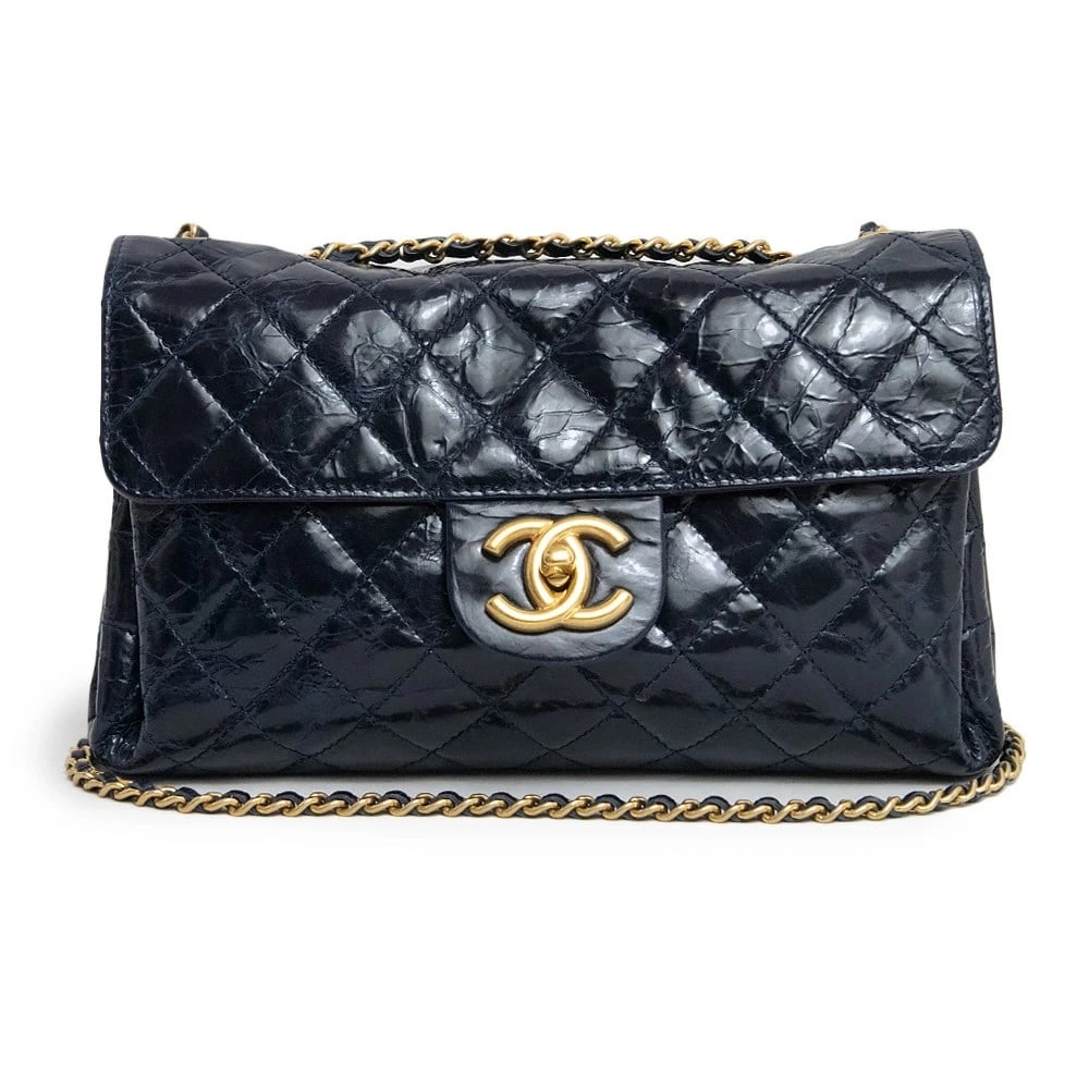 CHANEL COCO MARK MATELASSÉ SHOULDER BAG: CHANEL Coco Mark Matelassé Shoulder Bag Brand: CHANEL Type: Handbag Material: Coated Leather Color: Navy Size: W: 24cm x H: 15cm x D: 6cm Accessories: None Accessories Notice: When purchas