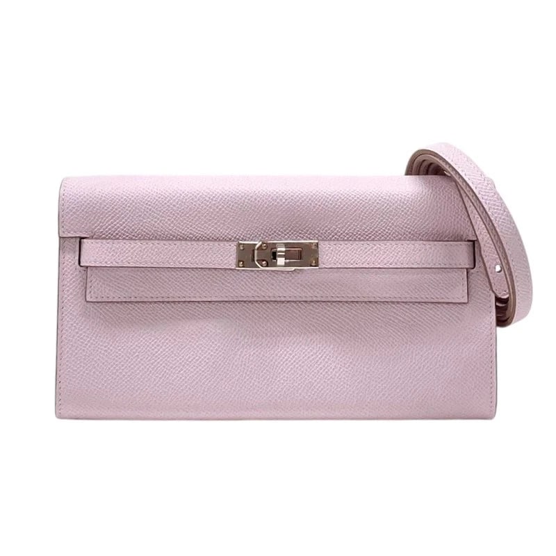 HERMES KELLY TO GO SHOULDER BAG: HERMES Kelly To Go Shoulder Bag Brand: HERMES Type: Handbag Material: Veau Epsom Color: Mauve Pale / SV Hardware Size: W: 20.5cm / H: 11.5cm / D: 3cm Accessories: None Accessories Notice: