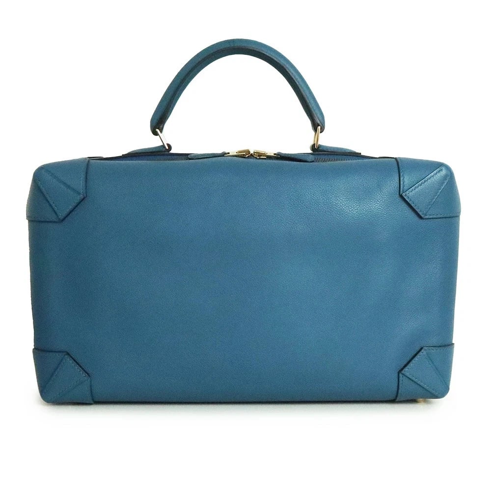 HERMES MAXI BOX 37 HANDBAG COBALT BLUE: HERMES Maxi Box 37 Handbag Cobalt Blue Brand: HERMES Type: Handbag Material: Veau Evercolor Color: Cobalt Size: W:37cm x H:21cm x D:15cm Handle: 29cm Accessories: None Accessories Notice: