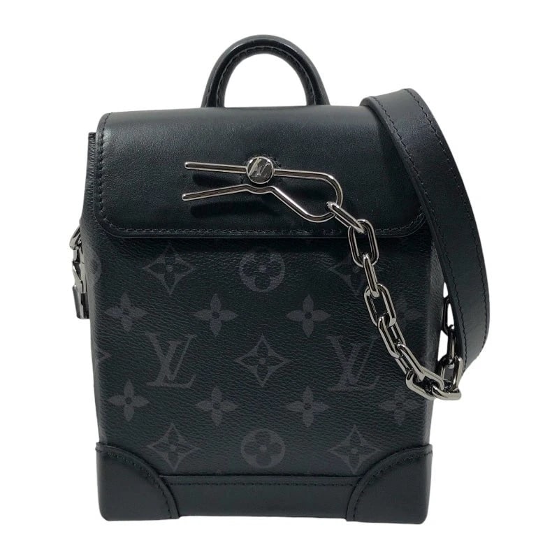 LOUIS VUITTON NANO STEAMER SHOULDER BAG: LOUIS VUITTON Nano Steamer Shoulder Bag Brand: LOUIS VUITTON Type: Handbag Material: Monogram Eclipse Color: black Size: W: 15cm / H: 19cm / D: 7cm Accessories: None Accessories Notice: When