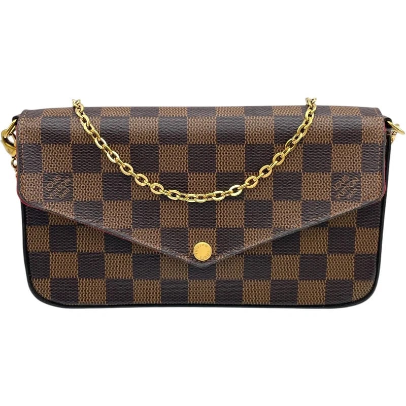 LOUIS VUITTON POCHETTE FELICIE SHOULDER BAG: LOUIS VUITTON Pochette Felicie Shoulder Bag Brand: LOUIS VUITTON Type: Handbag Material: Damier Canvas Color: brown Size: W: 21cm / H: 12cm / D: 3cm Accessories: None Accessories Notice: W