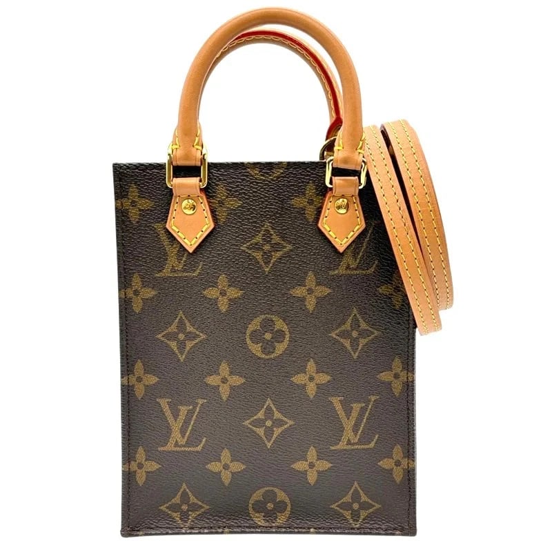 LOUIS VUITTON PETIT SAC PLAT MONOGRAM CANVAS: Louis Vuitton Petit Sac Plat Monogram Canvas Brand: LOUIS VUITTON Type: Handbag Material: Monogram Canvas Color: brown Size: W: 13.5cm / H: 17cm / D: 5cm Accessories: None Accessories Noti