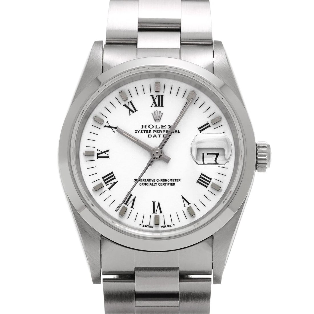 ROLEX OYSTER PERPETUAL DATE WHITE WATCH: ROLEX Oyster Perpetual Date white Watch Brand: ROLEX Type: Wristwatch Material: Band Material Stainless steel, Case Material Stainless steel Color: Dial Color white Size: ??Case? H/about 34mm W/about 