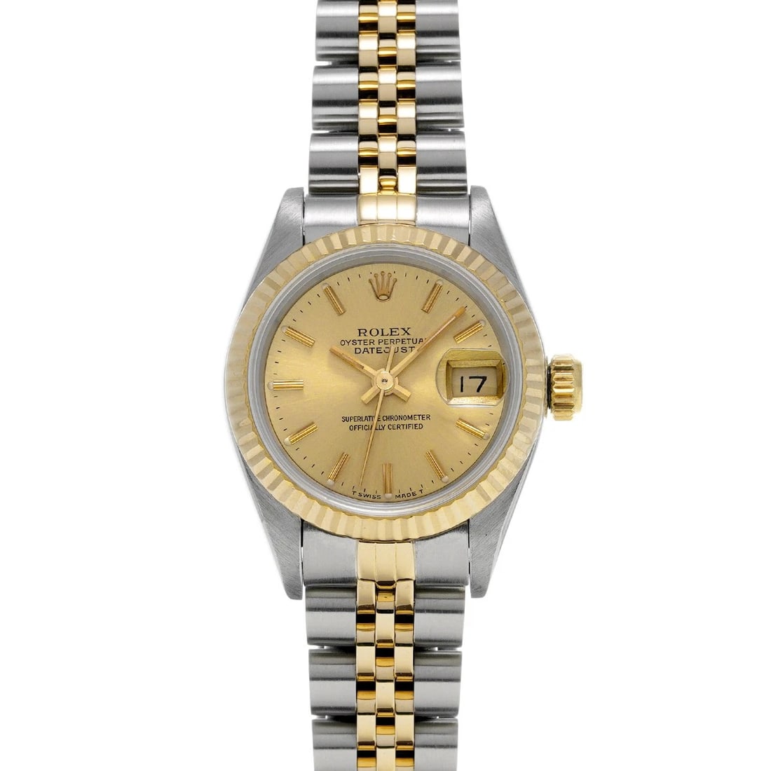 ROLEX DATEJUST CHAMPAGNE WATCH: ROLEX Datejust Champagne Watch Brand: ROLEX Type: Wristwatch Material: Band Material Stainless steel/Yellow Gold, Case Material Stainless steel Color: Dial Color Champagne Size: ??Case? H/about 26mm W