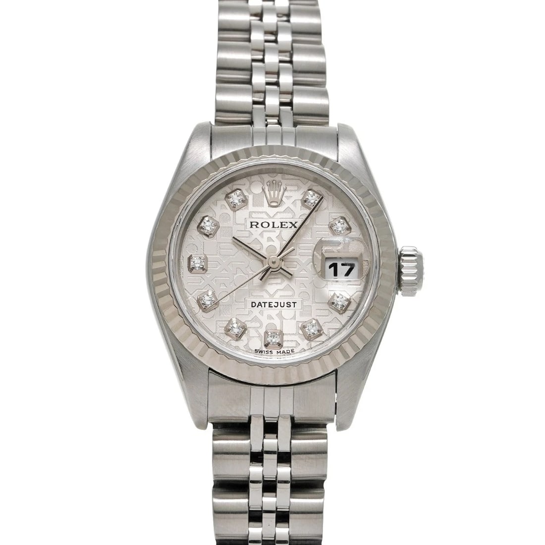 ROLEX DATEJUST SILVER COMPUTER DIAMOND WATCH (1 of 4)