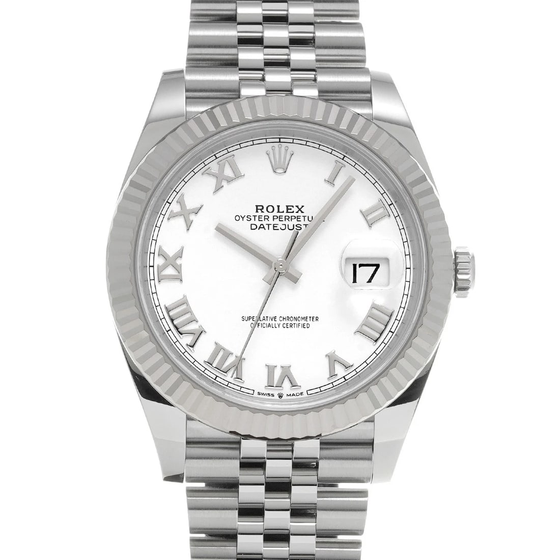 ROLEX DATEJUST WHITE WATCH: ROLEX Datejust white Watch Brand: ROLEX Type: Wristwatch Material: Band Material Stainless steel, Case Material Stainless steel Color: Dial Color white Size: ??Case? H/about 41mm W/about 41mm D/about 