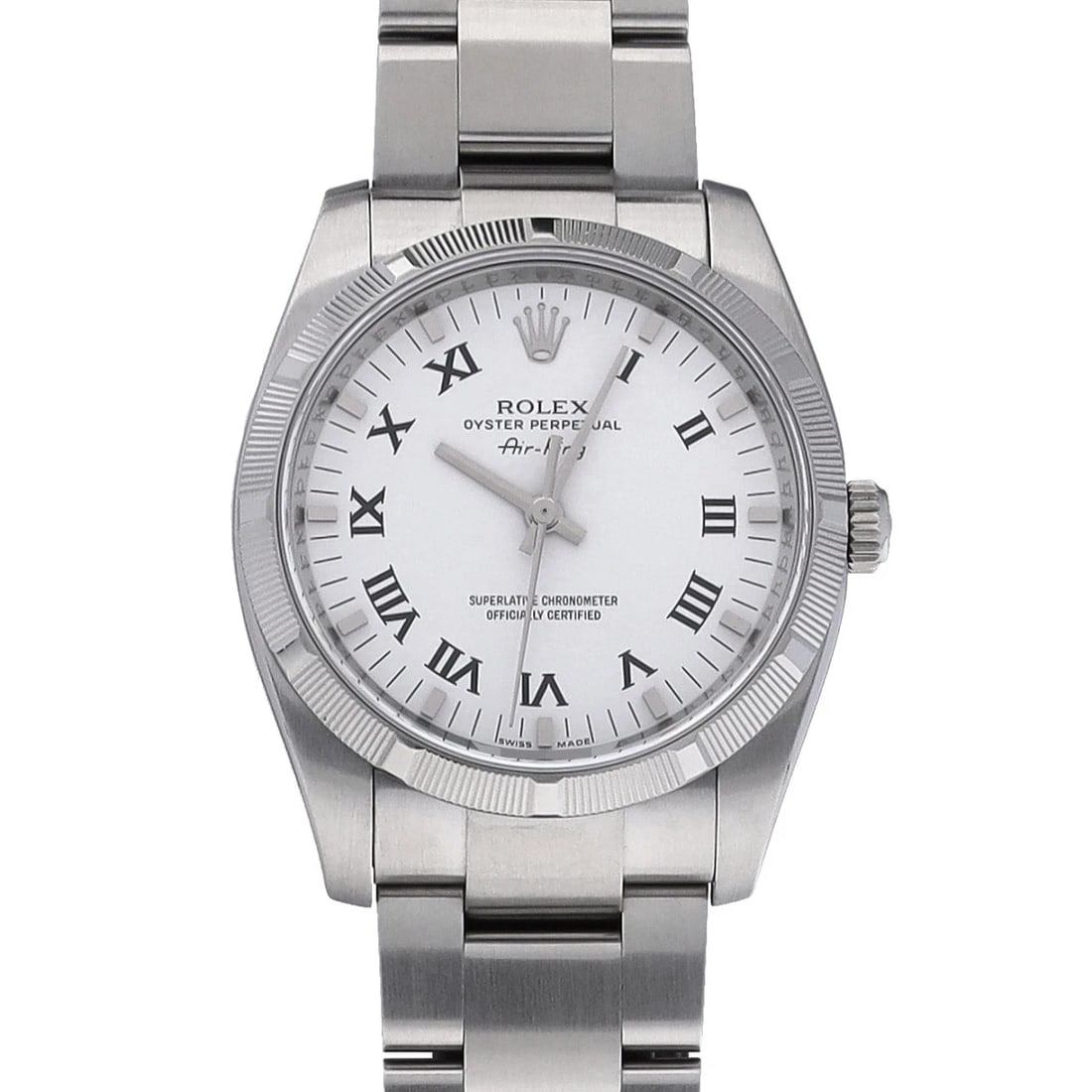ROLEX AIR KING WHITE WATCH: ROLEX Air King white Watch Brand: ROLEX Type: Wristwatch Material: Band Material Stainless steel, Case Material Stainless steel Color: Dial Color white Size: ??Case? H/about 34mm W/about 34mm D/about 