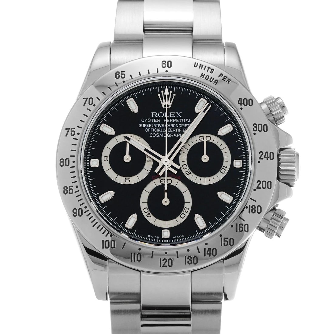 ROLEX COSMOGRAPH DAYTONA BLACK WATCH: ROLEX Cosmograph Daytona black Watch Brand: ROLEX Type: Wristwatch Material: Band Material Stainless steel, Case Material Stainless steel Color: Dial Color black Size: ??Case? H/about 40mm W/about