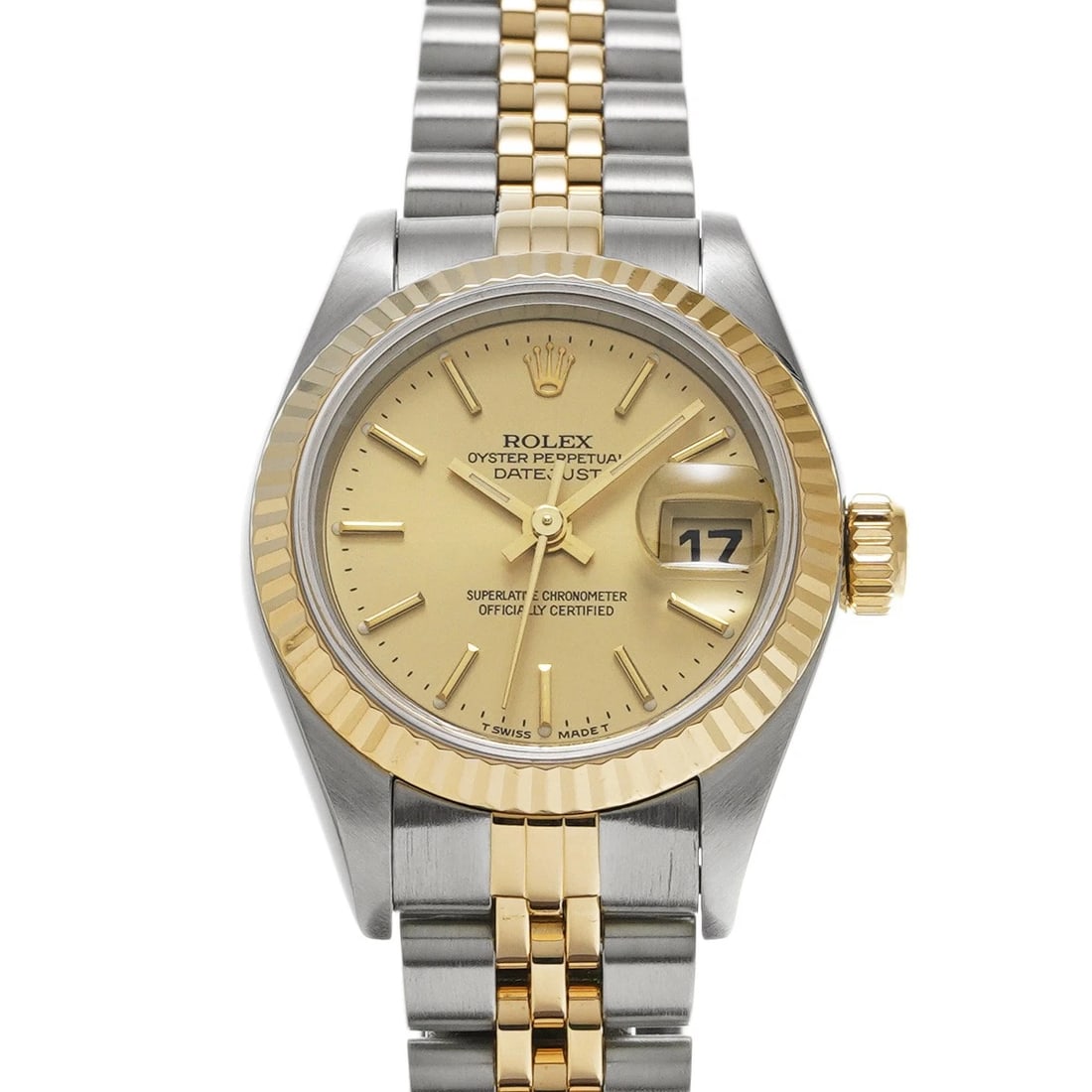 ROLEX DATEJUST CHAMPAGNE WATCH: ROLEX Datejust Champagne Watch Brand: ROLEX Type: Wristwatch Material: Band Material Stainless steel/Yellow Gold, Case Material Stainless steel Color: Dial Color Champagne Size: ??Case? H/about 26mm W