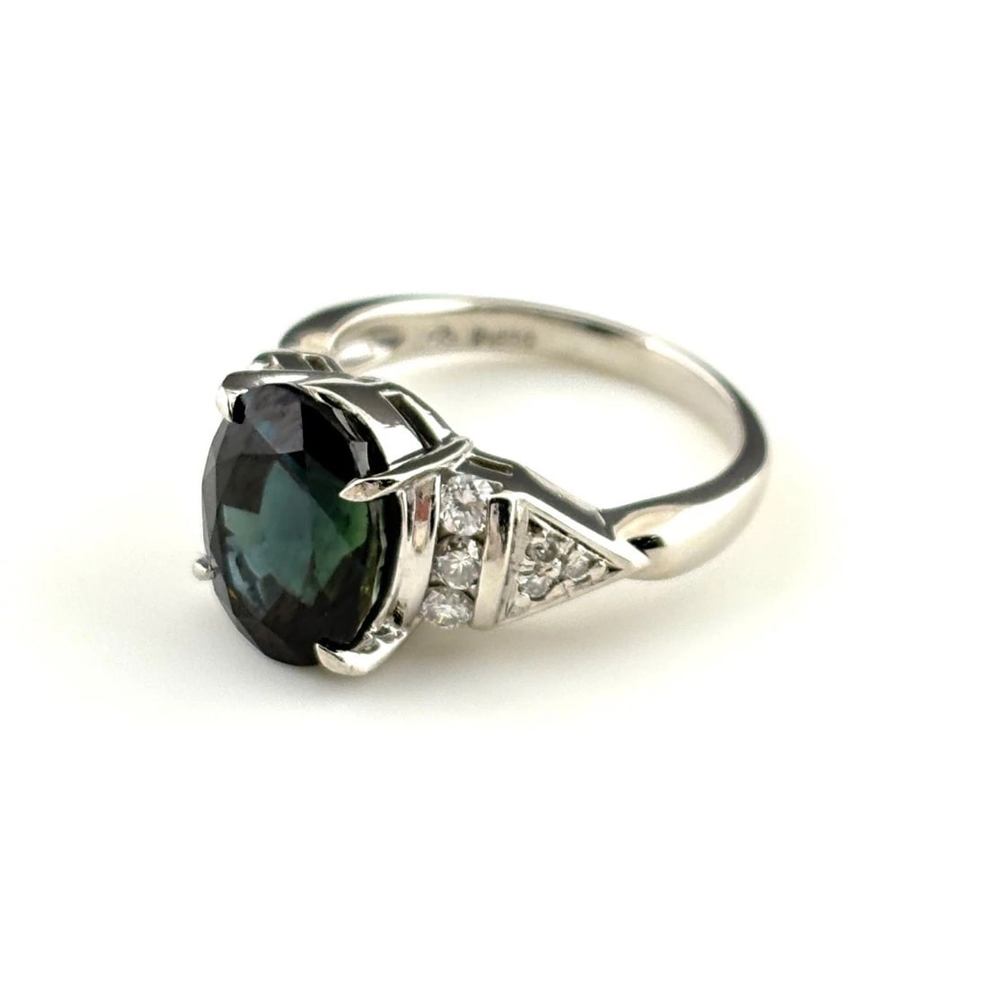 SAPPHIRE DESIGN RING PLATINUM MELEE DIAMOND PT850 (1 of 3)